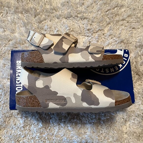 Birkenstock Milano "Desert Soil Gray/Taupe" Camo Size EU 35/US 4-4.5 Narrow Fit - Picture 4 of 8